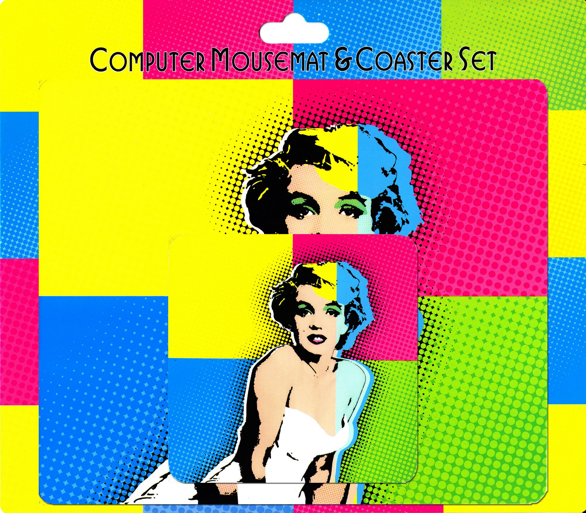 Colourful Marilyn Monroe Computer Mousemat & Coaster Set