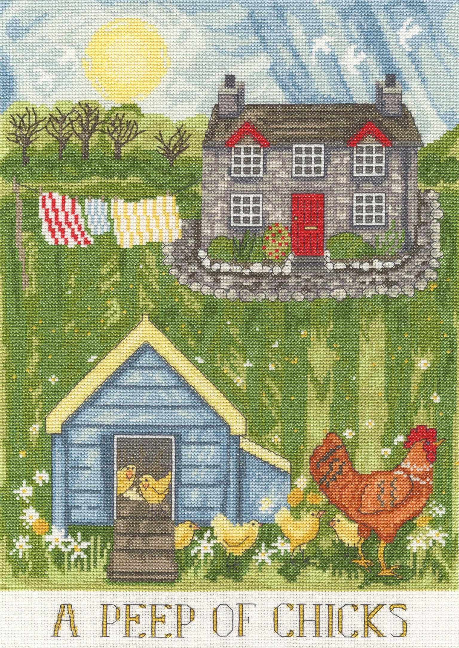 Bothy Threads Counted Cross Stitch Kit - A Peep of Chicks