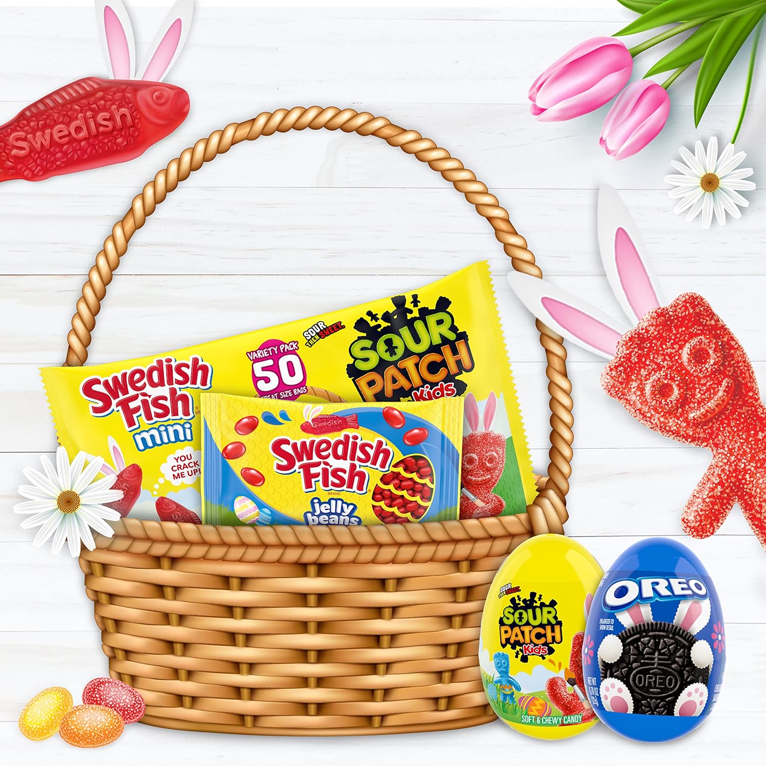 SOUR PATCH KIDS Soft & Chewy Easter Candy, 24 Easter Eggs, 12 Count (Pack of 2)