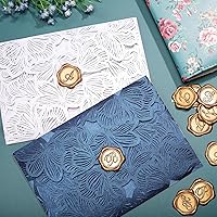 Vista 6 de Yoption Pegatinas adhesivas de sello de cera inicial G, paquete de 50, bronce, impermeables, para boda, fiesta, cumpleaños, Navidad