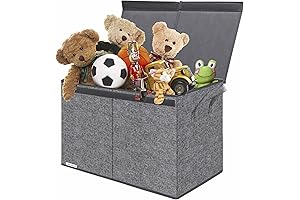 Large Fabric Toy Box with Lid and Handles