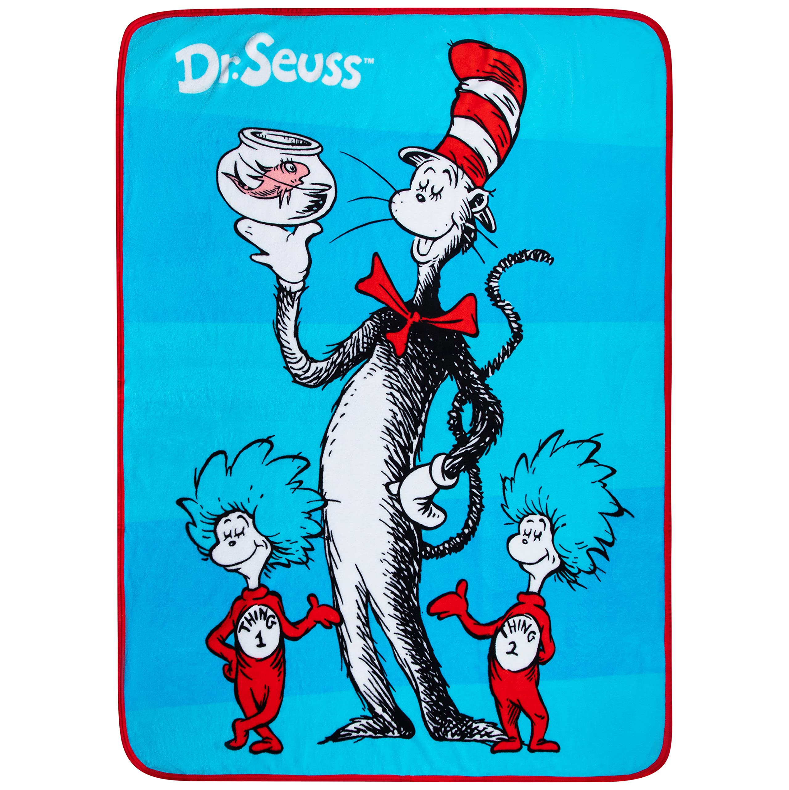 Franco Kids Bedding Dr. Seuss Überwurf aus Mikro-Raschel, 116,8 x 152,4 cm