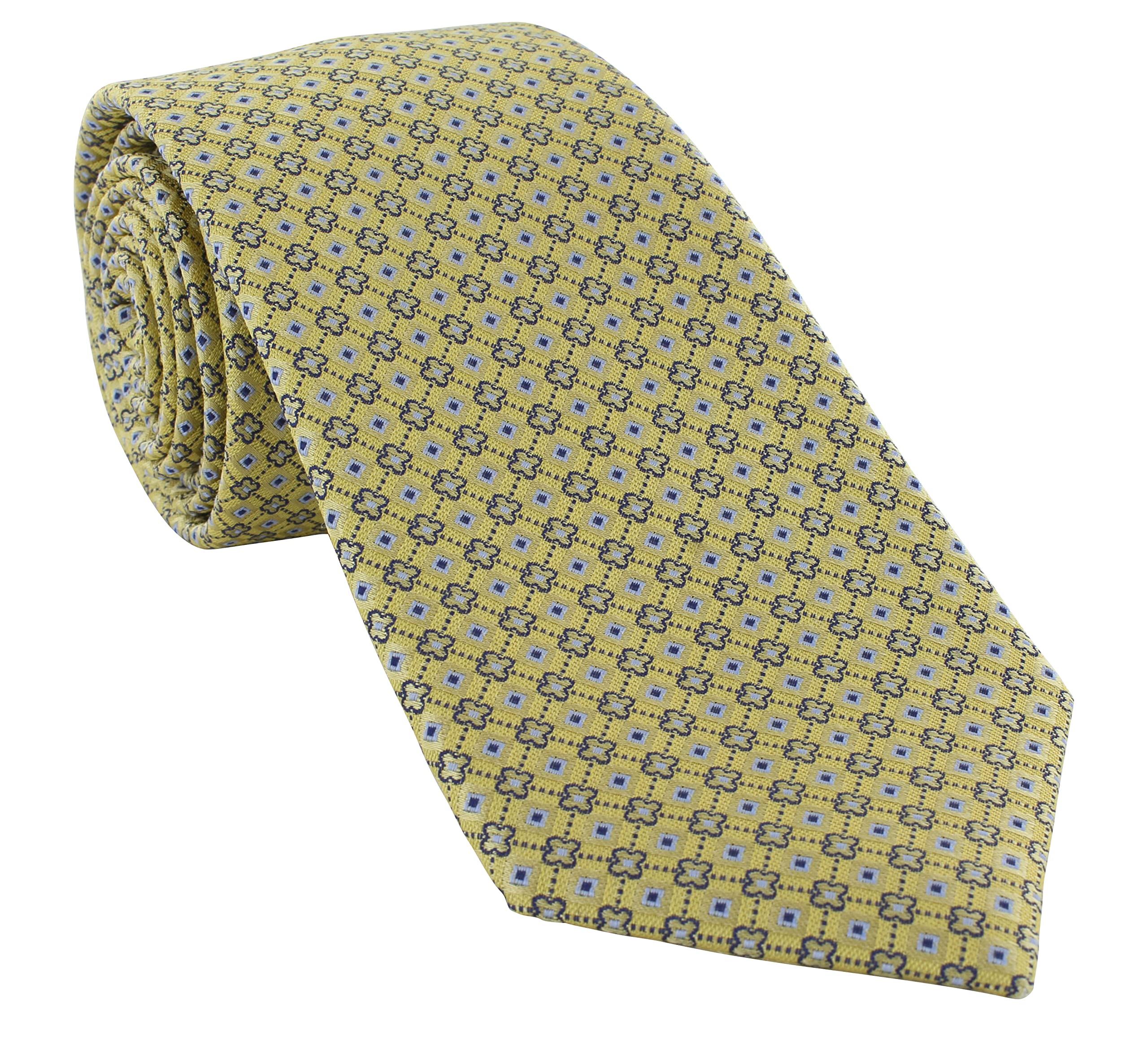 Cravate en soie géométrique jaune à motifs diamant chic