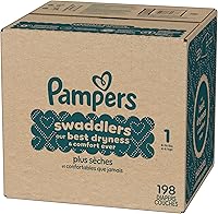 Vista 19 de Pañales Pampers Swaddlers, Talla 1 (8-14 libras), 198 unidades, absorbentes, mantiene al bebé seco y cómodo, pañal desechable seguro para la piel