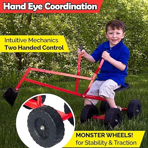 Miniatura 4 de WONKAWOO Monster Wheel - Excavadora de arena para niños, rotación de 360, grúa de metal, retroexcavadora, juguete para playa, excavación de caja de