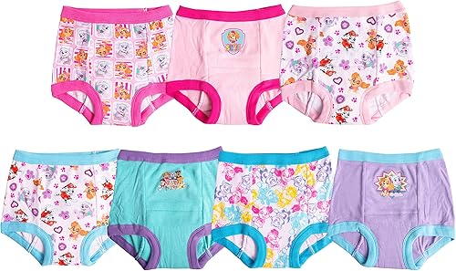 Miniatura 1 de Paw Patrol Pantalones de entrenamiento para ir al baño para niña con Chase, Skye y más con tabla de éxito y calcomanías, talla 18, 2t, 3t, 4t
