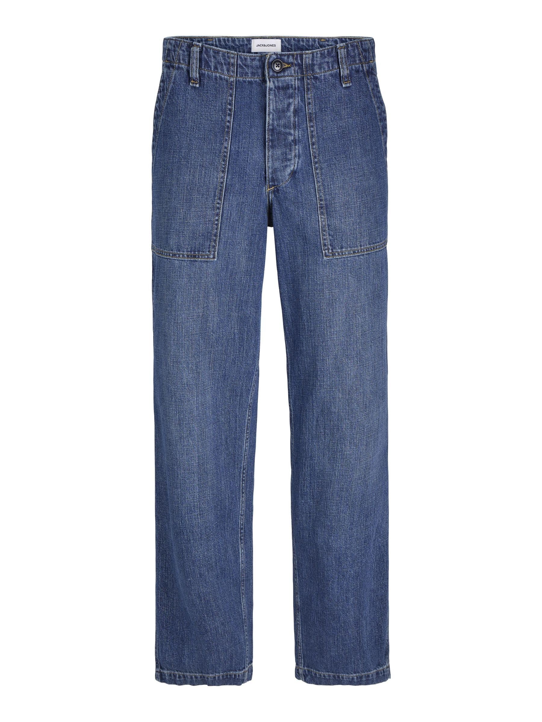 JACK & JONES Mens Wide Jeans Blue Denim 30W / 32L