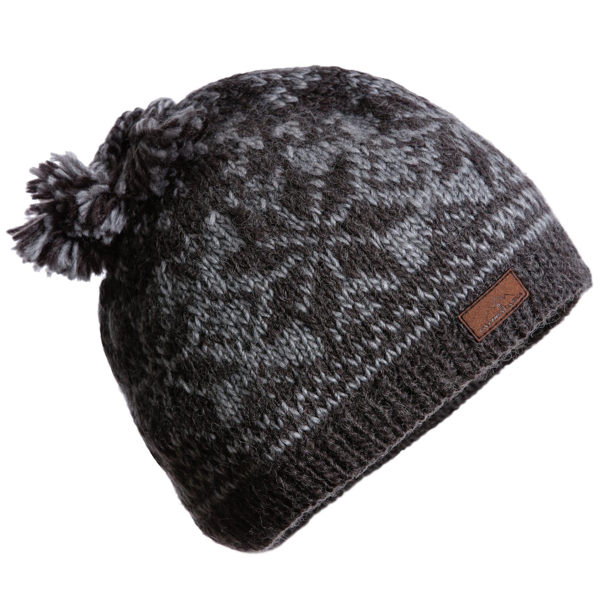 CacheAlaska Beanie 100% Wool - Hand Knit Ski Hat