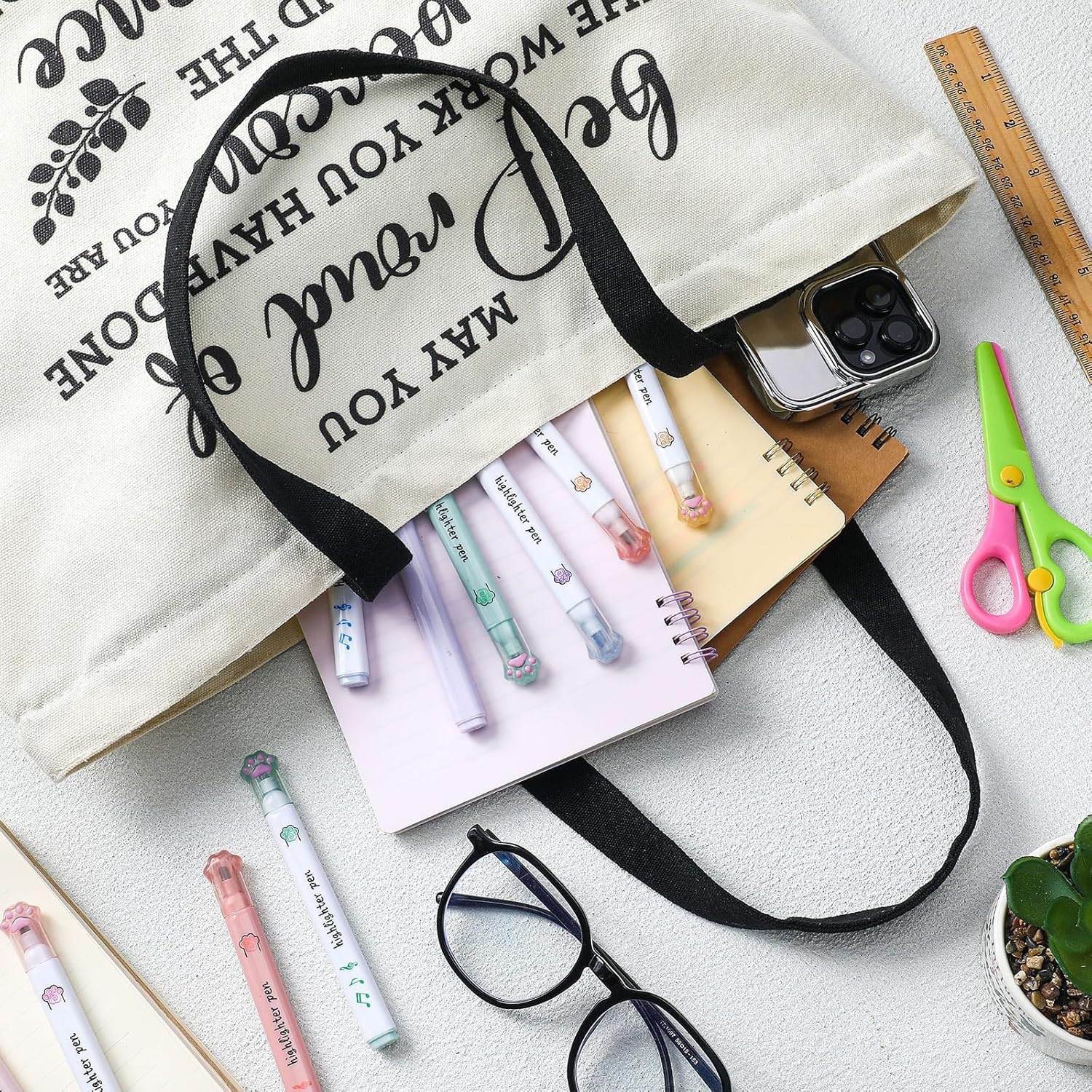 Silkfly 10 Pcs Employee Appreciation Gift Inspirational Canvas Tote Bags Grocery Bags for Women Teacher Coworker - Image 3