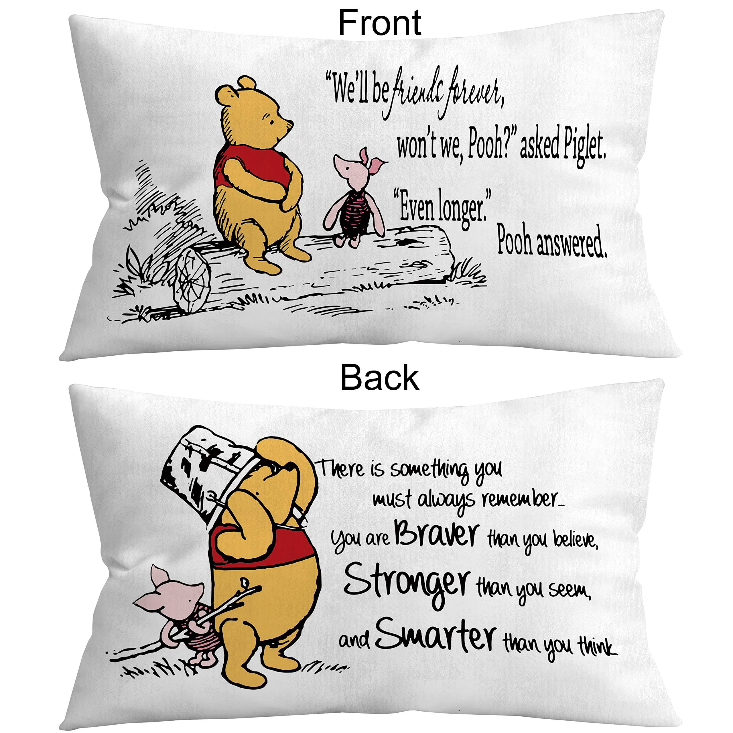 Reversible Pillowcase - Birthday Gifts for Kids Room Decor, 12x20 In, White