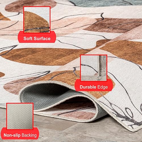 Miniatura 4 de nuLOOM Deisy - Alfombra abstracta con diseño floral lavable a máquina, para interiores y exteriores, 4 x 6, multicolor