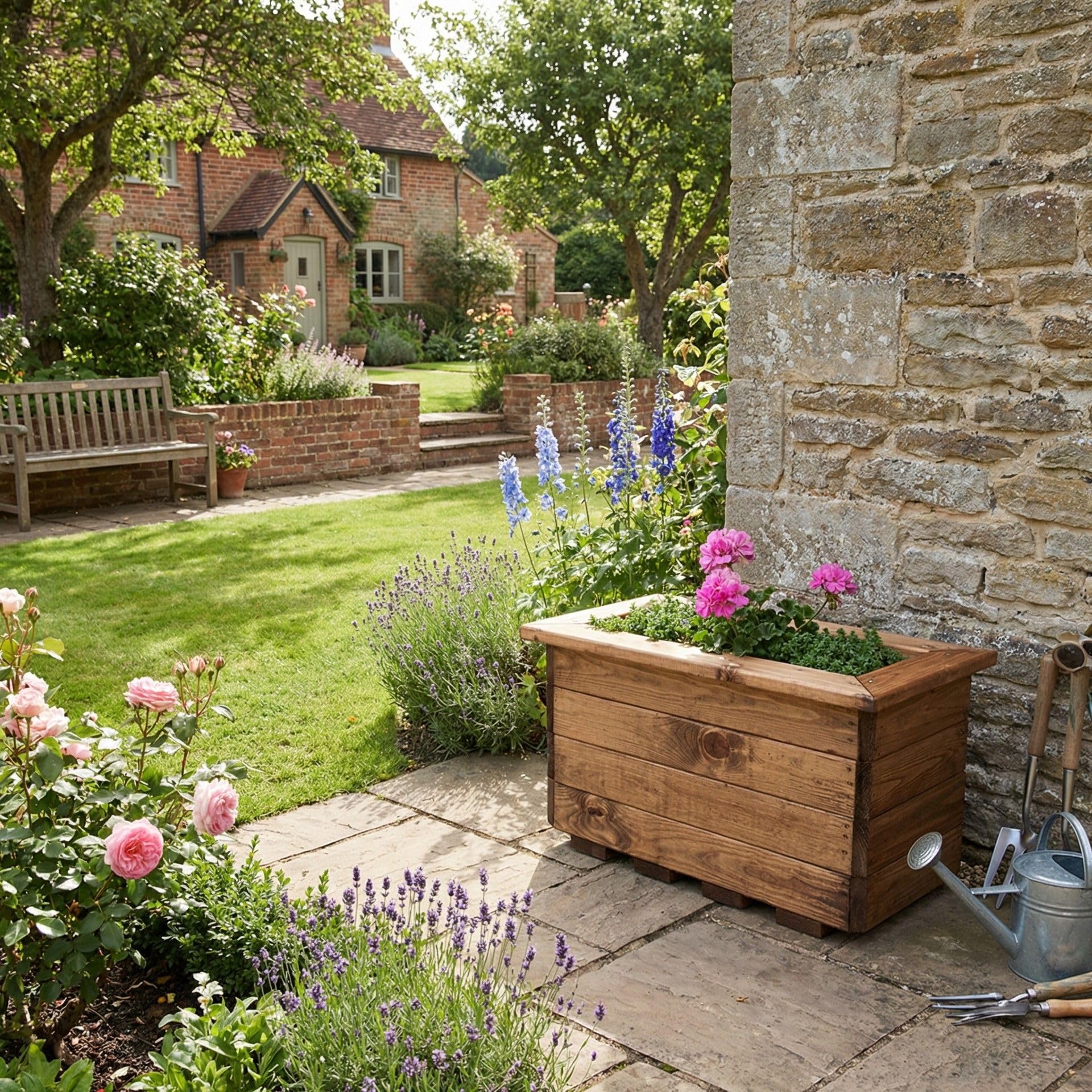 Charles Taylor Garden Furniture Reddish-Brown Charles Taylor Country Regular Rectangular Garden Trough L340xw580xh320mm