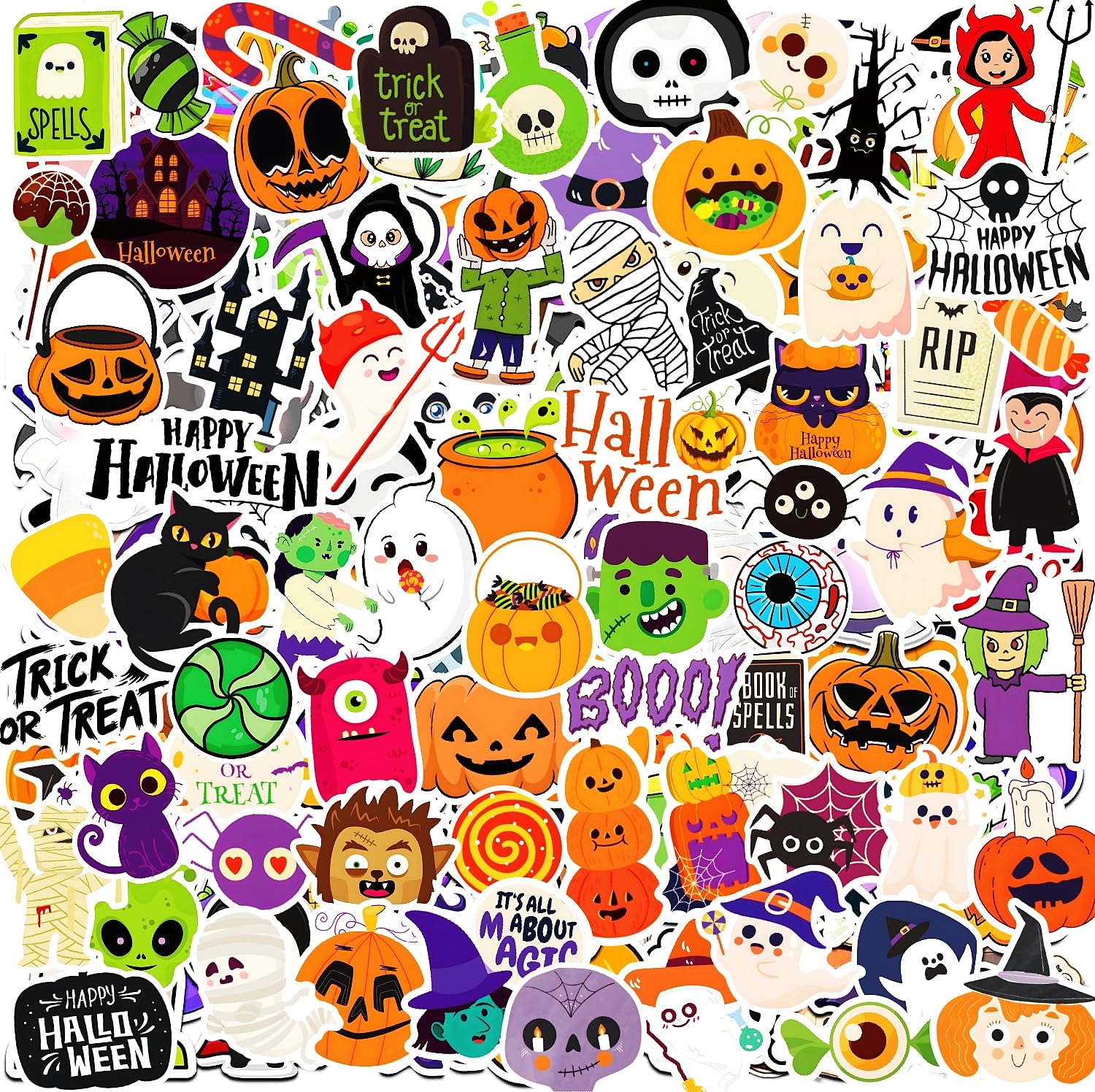 300 pcs Halloween Stickers for Adults, No Repeating Vinyl Waterproof Halloween Stickers for Crafts Gifts, Halloween Party Favors Party Supplies,