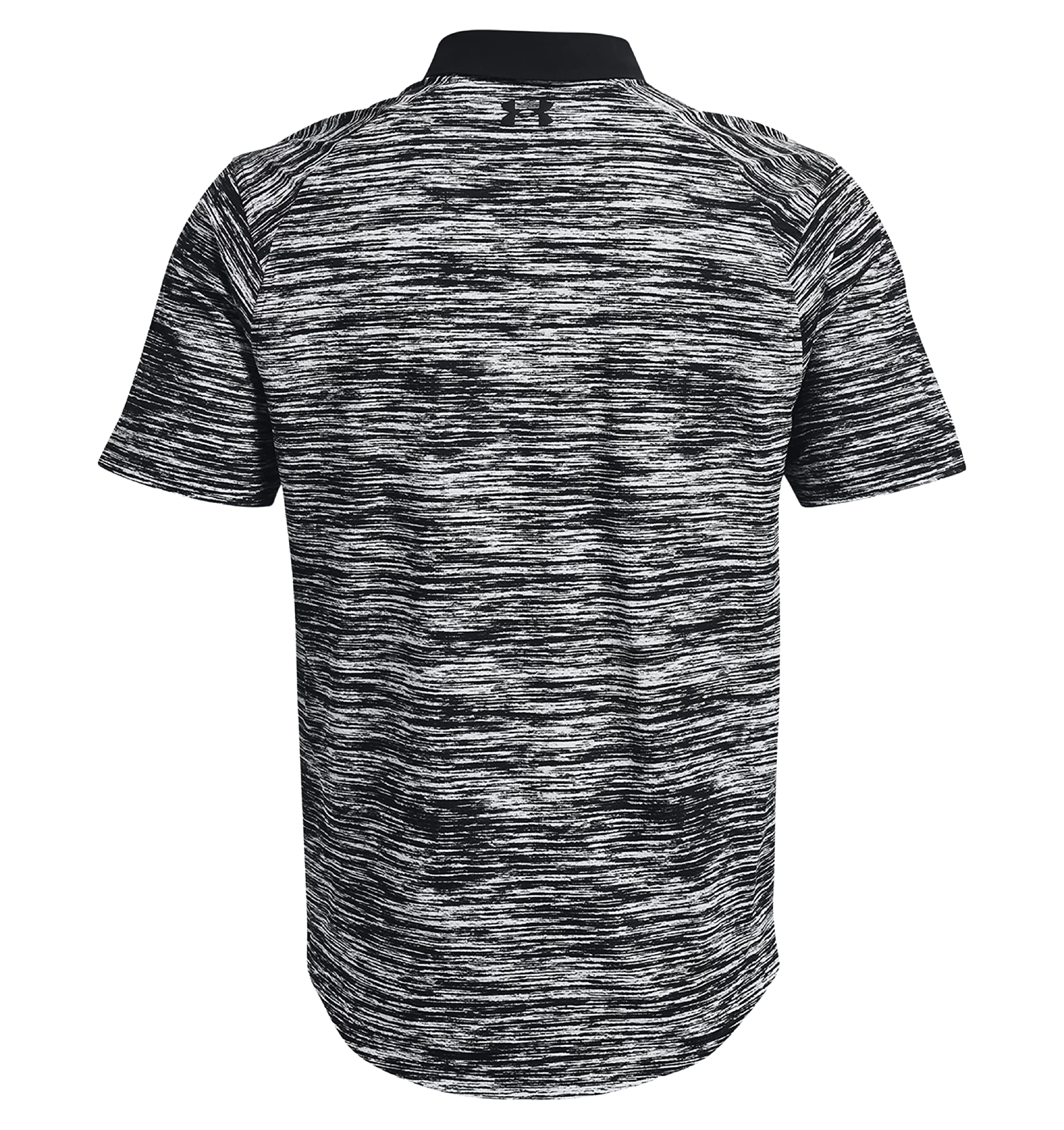 Close-up view of the Under Armour polo fabric texture.