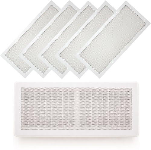 MODERN WAVE - Extra Strong Magnetic Air Vent Screen Cover for Floor 5-Pack (5 x 11 White)