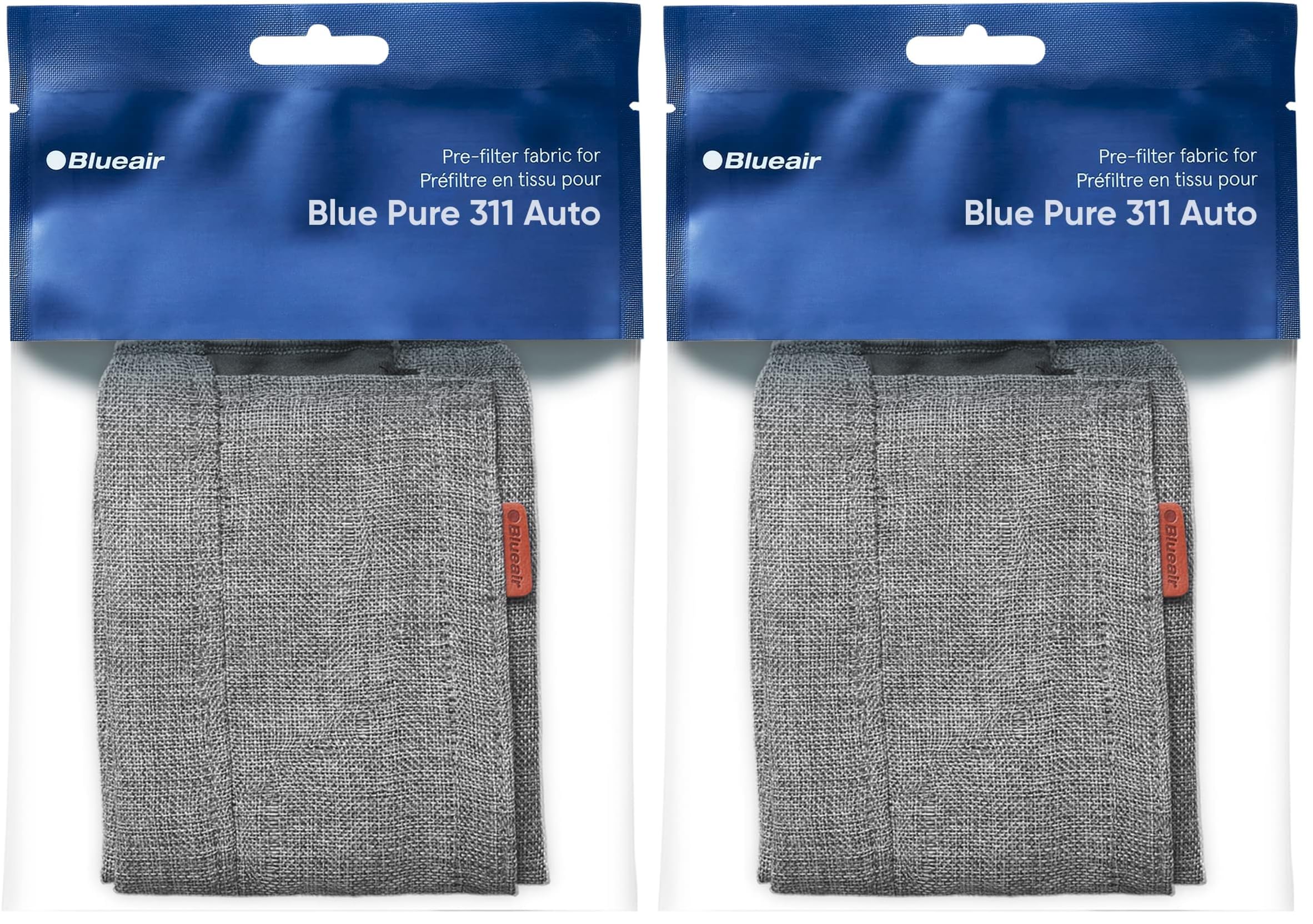 BLUEAIR Blue Pure 311 Auto Gray Pre-Filter, Washable Fabric Traps Pollen, Pet Dander &amp; Dust, Arctic Trail (Pack of 2)