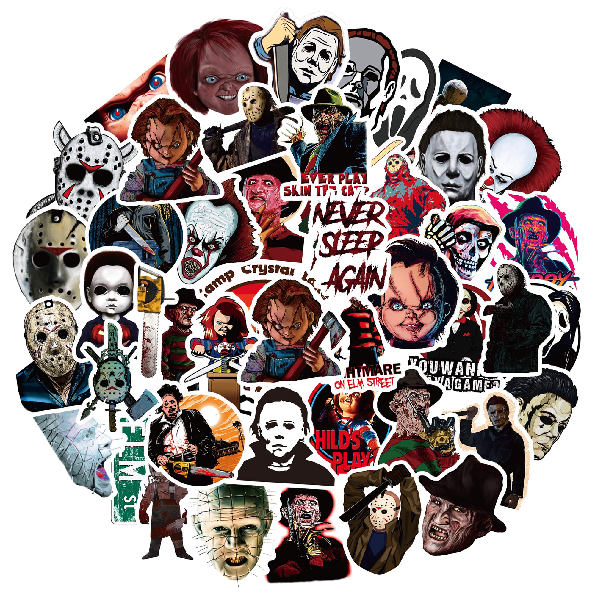 Buy Horror Movie Killer Stickers 50PCS Waterproof Vinyl Stickers for