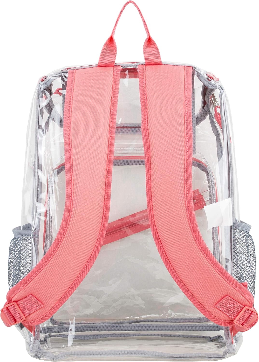 Eastsport Clear Backpack Top Loader Stadium Approved See Through Transparent w/Adjustable Padded Straps - Light Coral pink