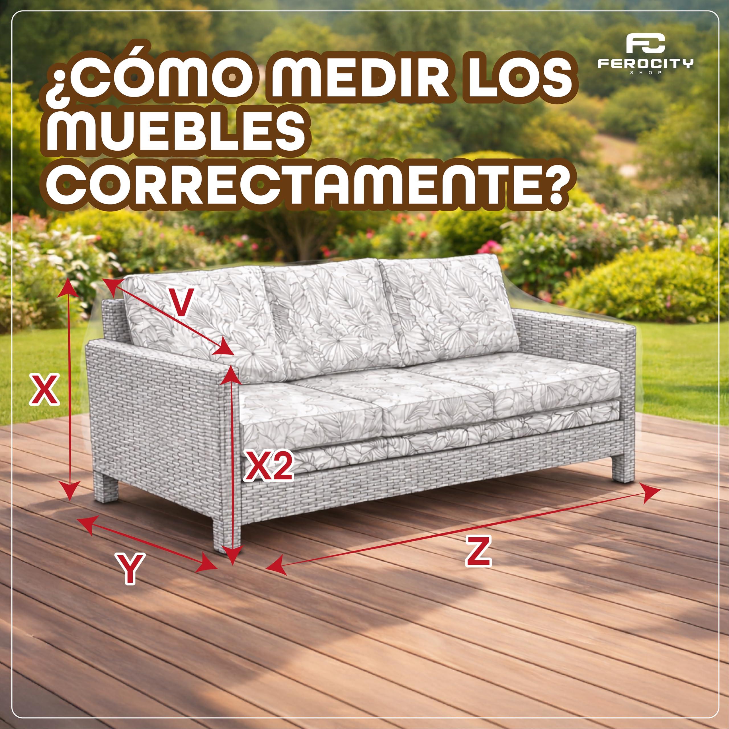Ferocity Funda a Medida para Banco de jardín Transpirable y Resistente al Viento. Funda Protectora Robusta para Muebles de jardín. Funda Negra a Medida para Banco de jardín Personalizada [131]