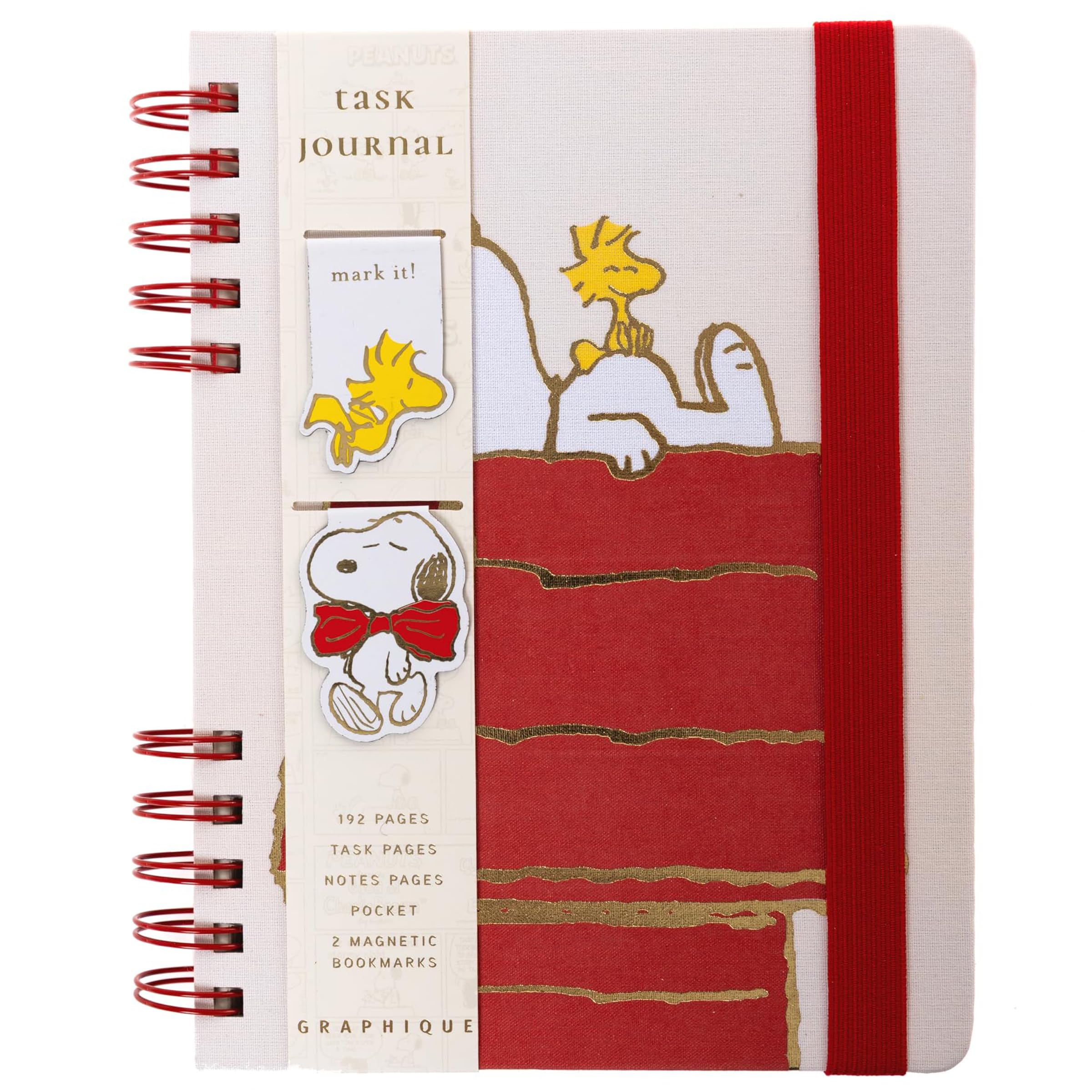 Graphique Peanuts Luxe Journal with Magnetic Bookmarks β Linen Cover