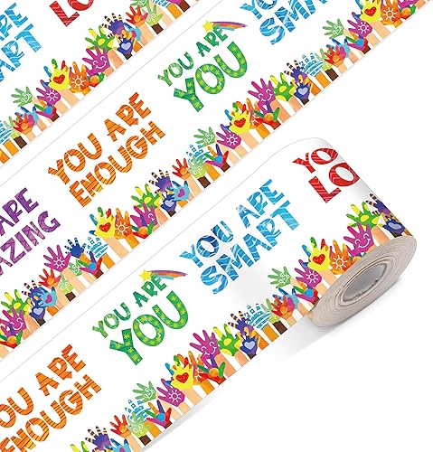 Miniatura 15 de Bordes de tablón de anuncios de 60 pies, patrón de globos de color, borde ondulado enrollado para escuela, aula y oficinas