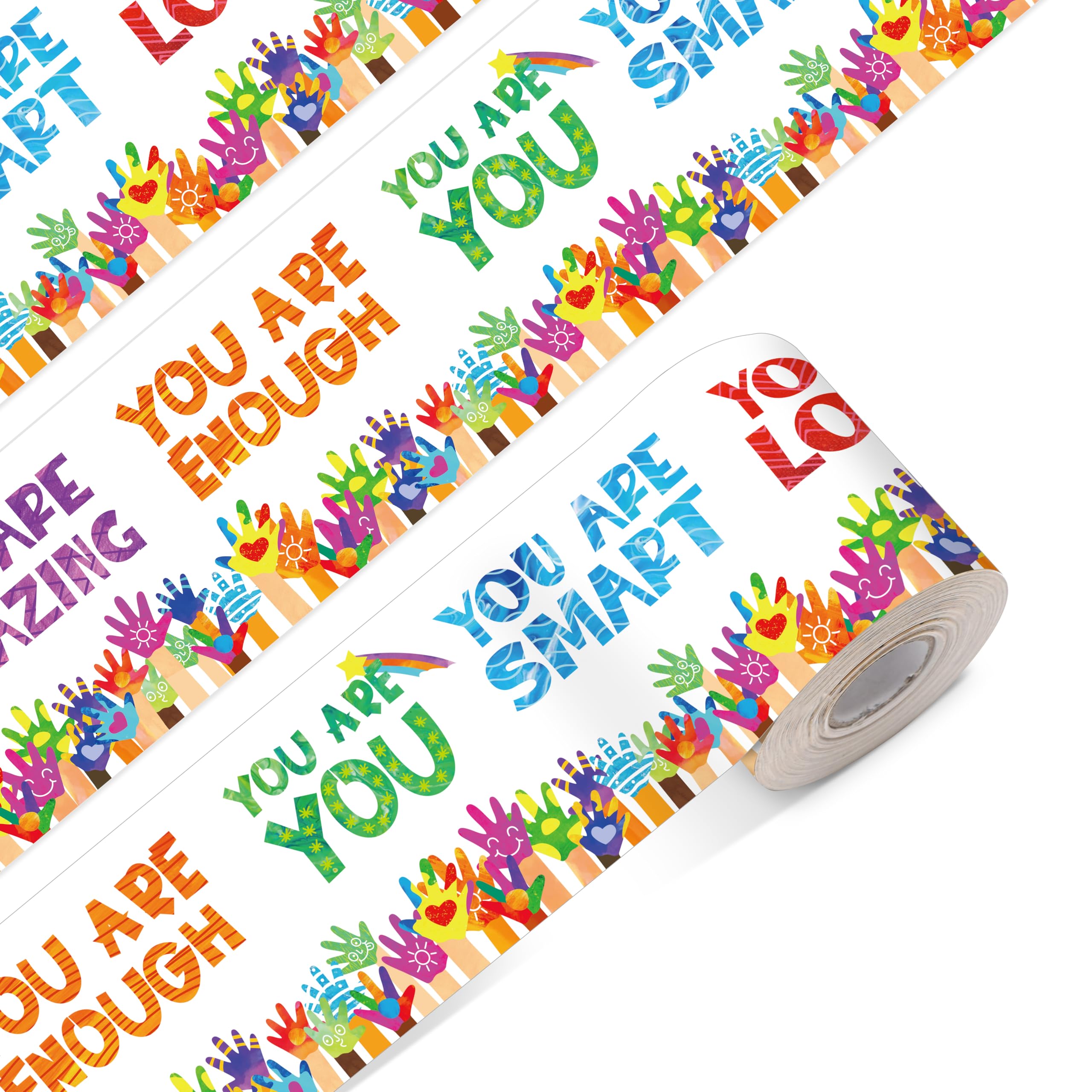 60 Feet Bulletin Board Borders, Encouraging Rolled Border Trim Back-to-School Bulletin Board Decoration, Walls, Desks, Windows, Doors, Chalkboards, Whiteboards Decors for School, Classroom &amp; Offices