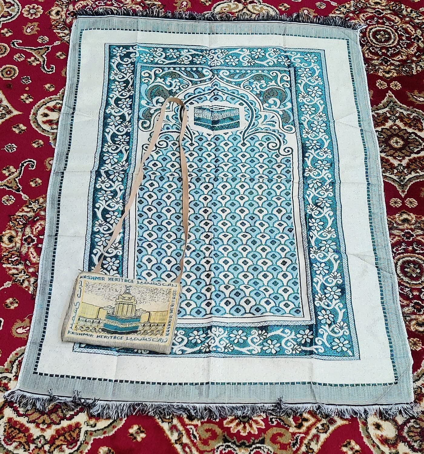 creative group safri janamaz, full travel prayer mat, pocket friendly prayer mat/cloth janamaz/pouch packing/multicolor