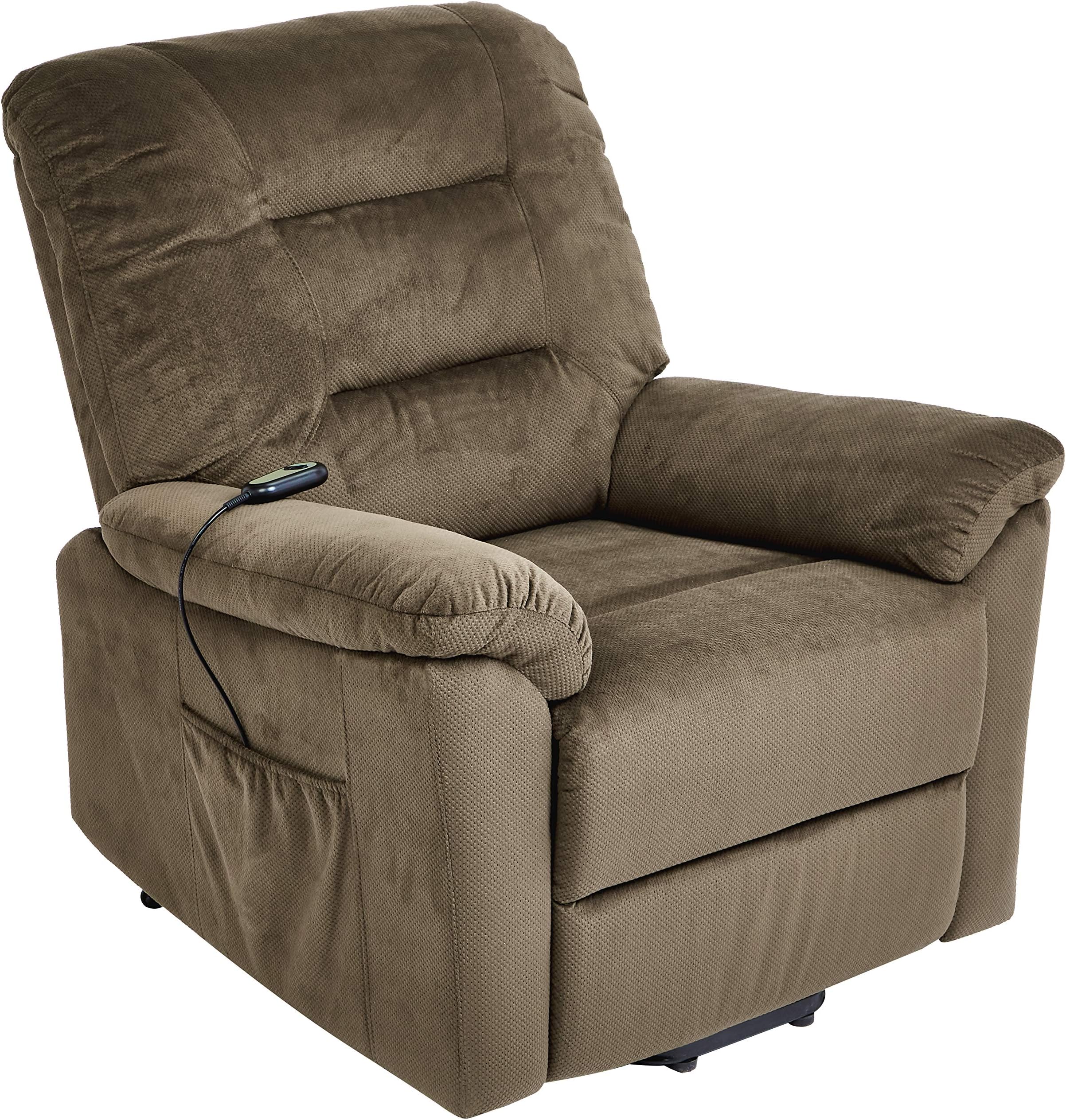 Olbia Power-Lift Recliner Chair with Fabric Upholstery, Milk Chocolate