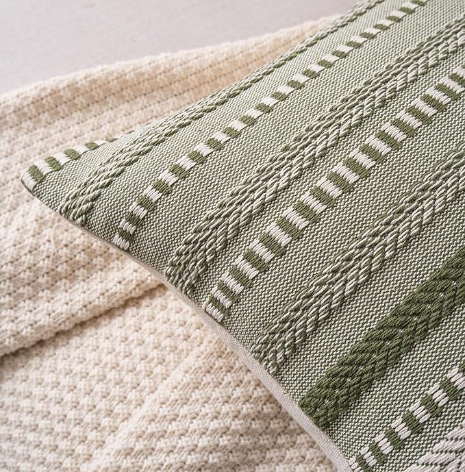 Set 2 Almohadas Decorativas 46x46 cm Funda Algodón Verde miniatura 4