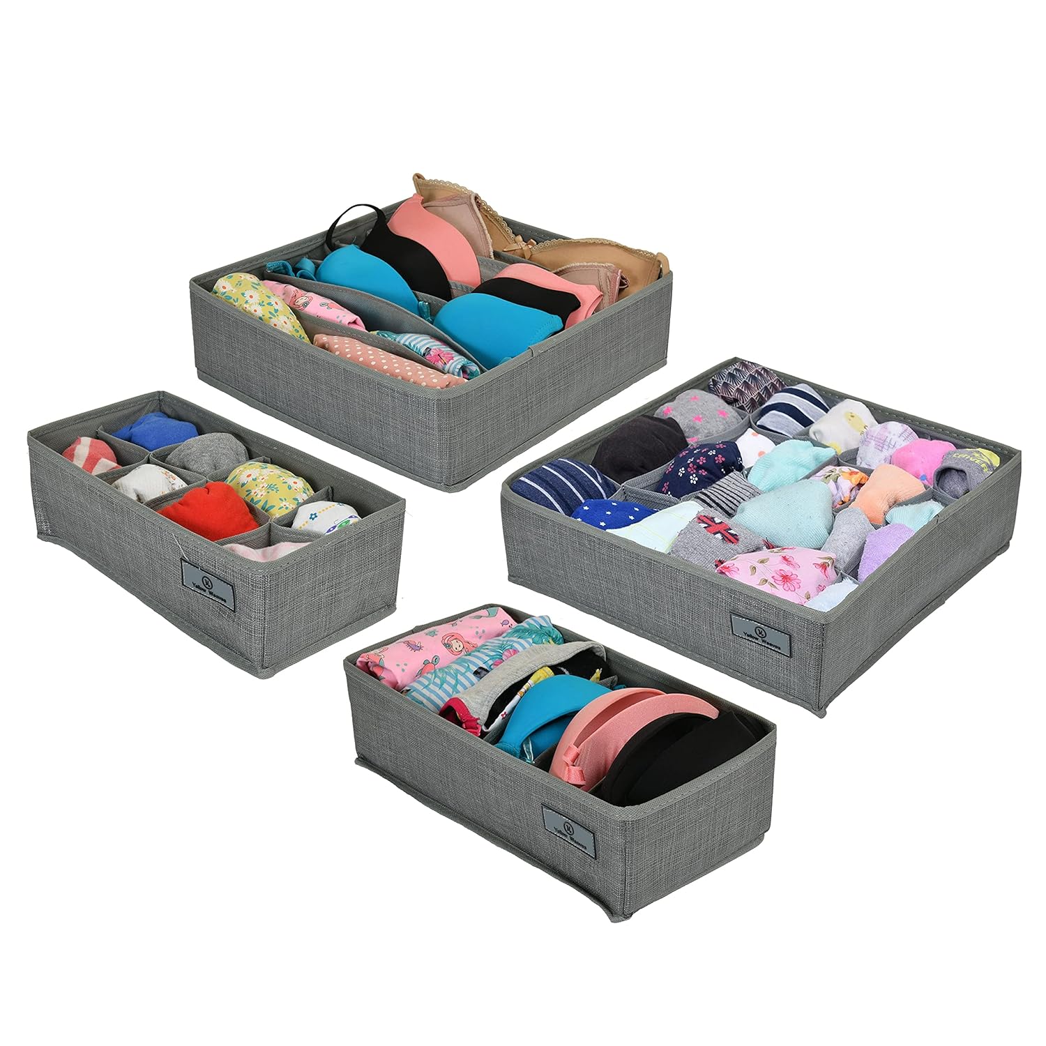 Yellow Weaves Textile Fabric Rectangular Undergarments Organizer