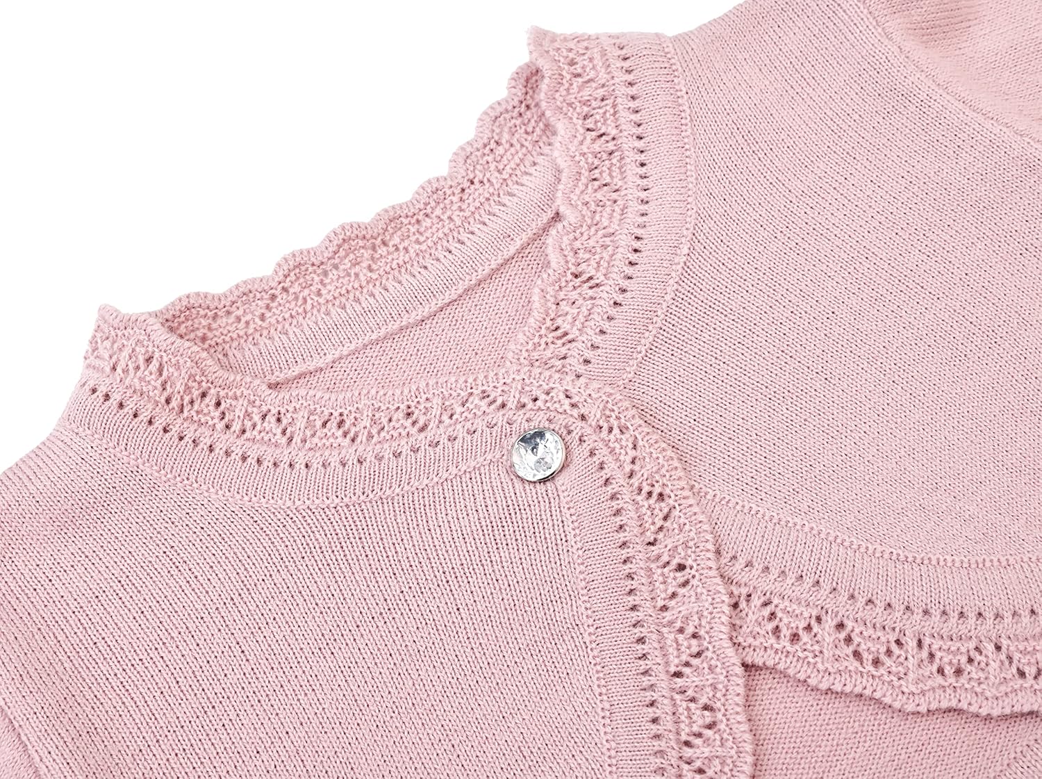 Lilax Little Girls' Knit Long Sleeve Button Closure Bolero Cardigan Shrug - Image 7