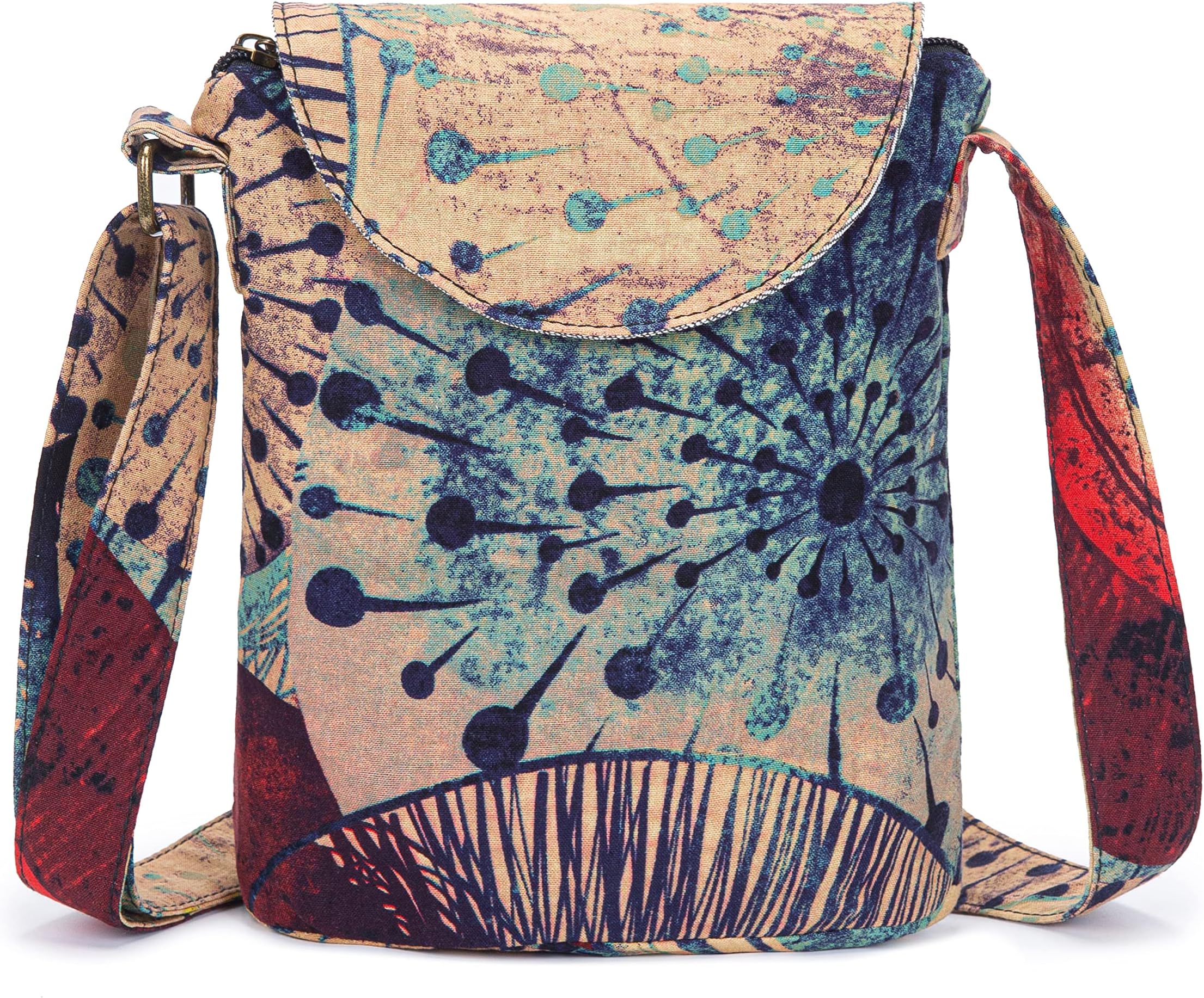 Women's Retro Small Size Canvas Shoulder Bag Hippie Boho Crossbody Handbag
