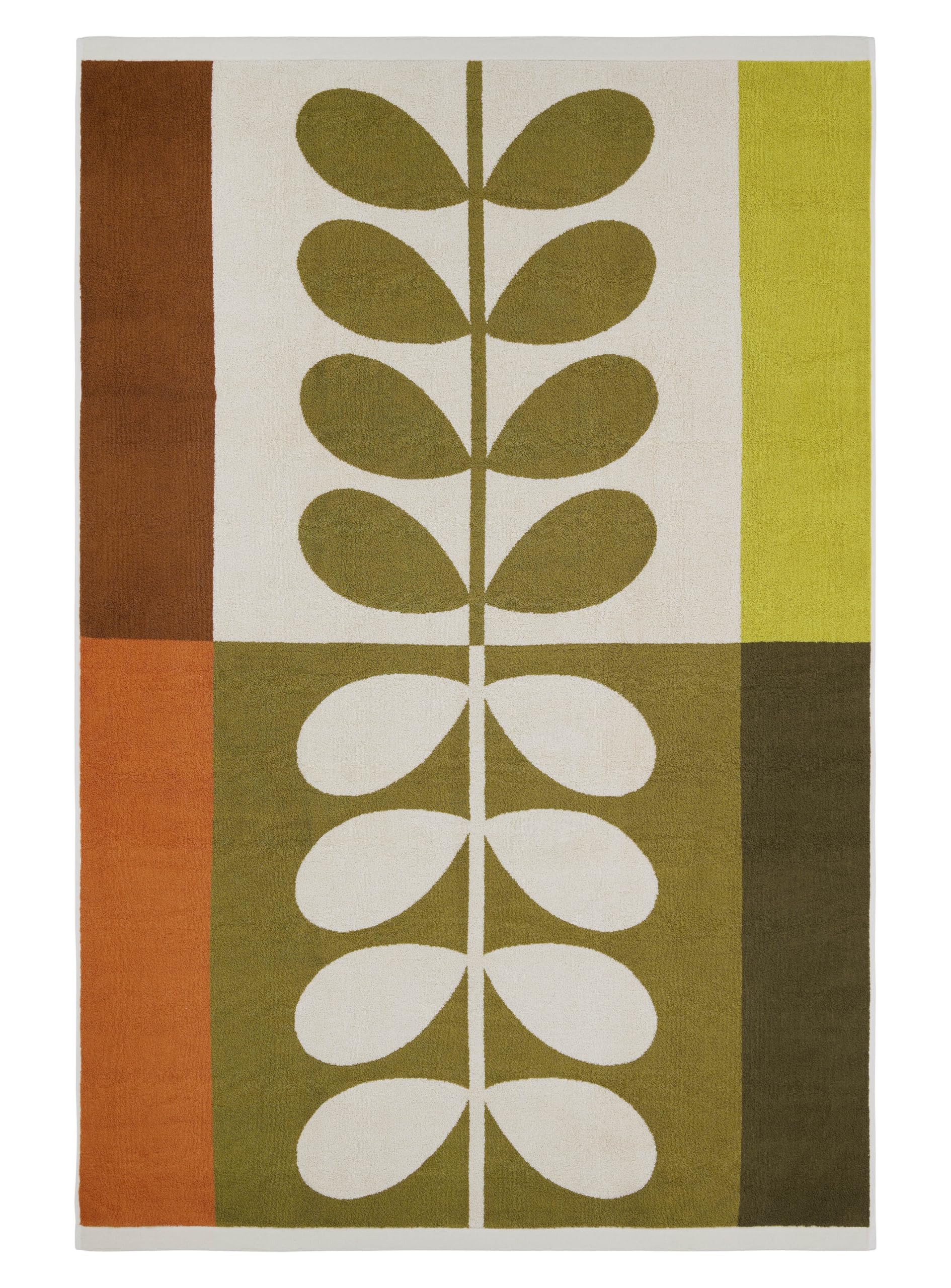 Orla Kiely Bathroom Towel Stem Check Hazel-Ochre - Bath Sheet, 100x150cm