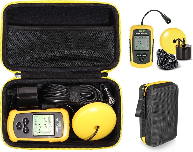 Funda para LUCKY Handheld Fish Finder, Hayak Fish Finder, Sonar Sensor, Venterior, bolsillo de accesorios de malla