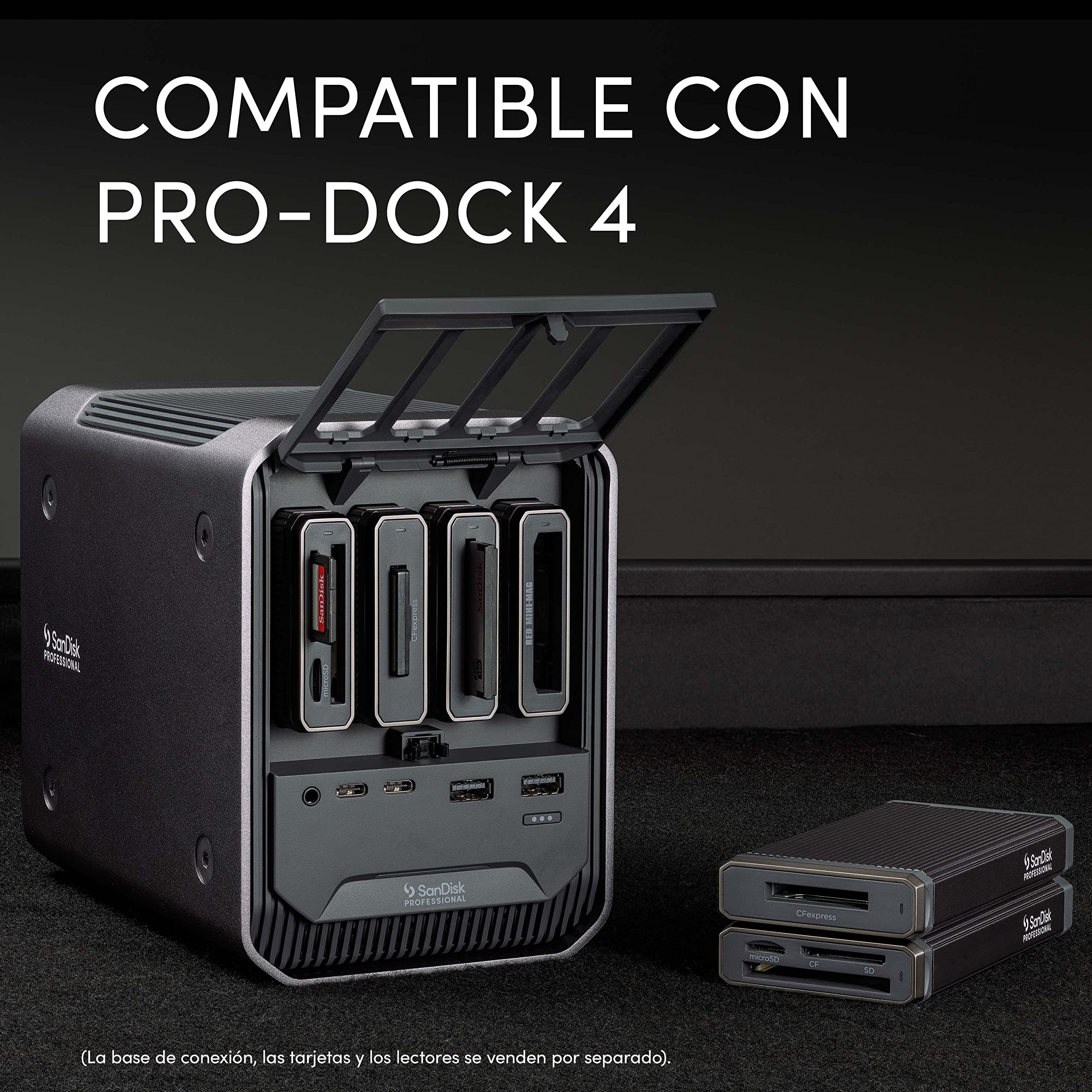 SanDisk Professional Pro-Reader CFast Lector de Tarjetas con transferencias superrápidas de Contenido Multimedia, Negro