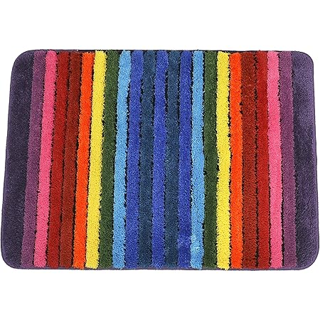 Amazon.com: NIENLCIP Rainbow Bath Mat Colorful Bathroom Rugs Super Soft ...