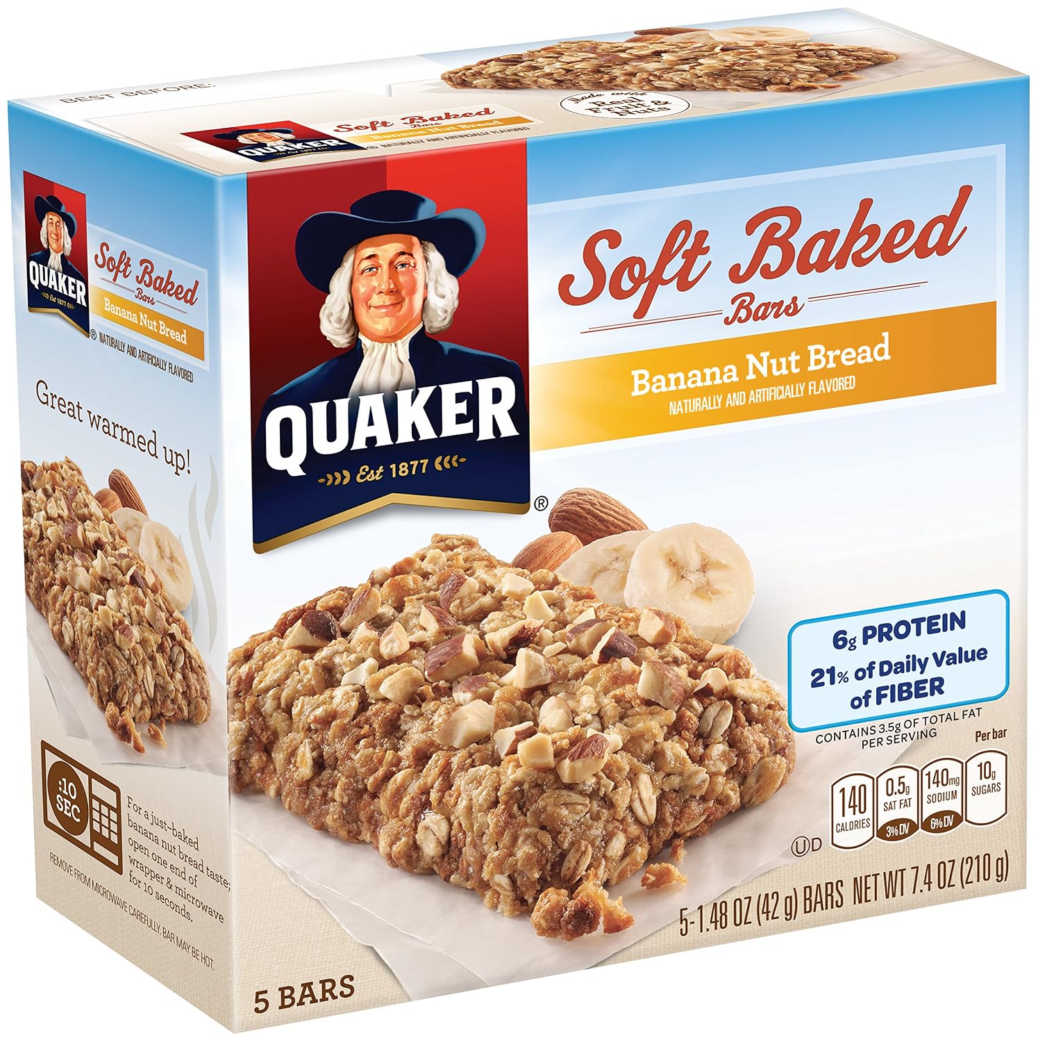Quaker Banana Nut Bread Soft Baked Bars - 5 CT