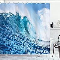 Vista 67 de Ambesonne Cortina para regadera náutica con palmeras