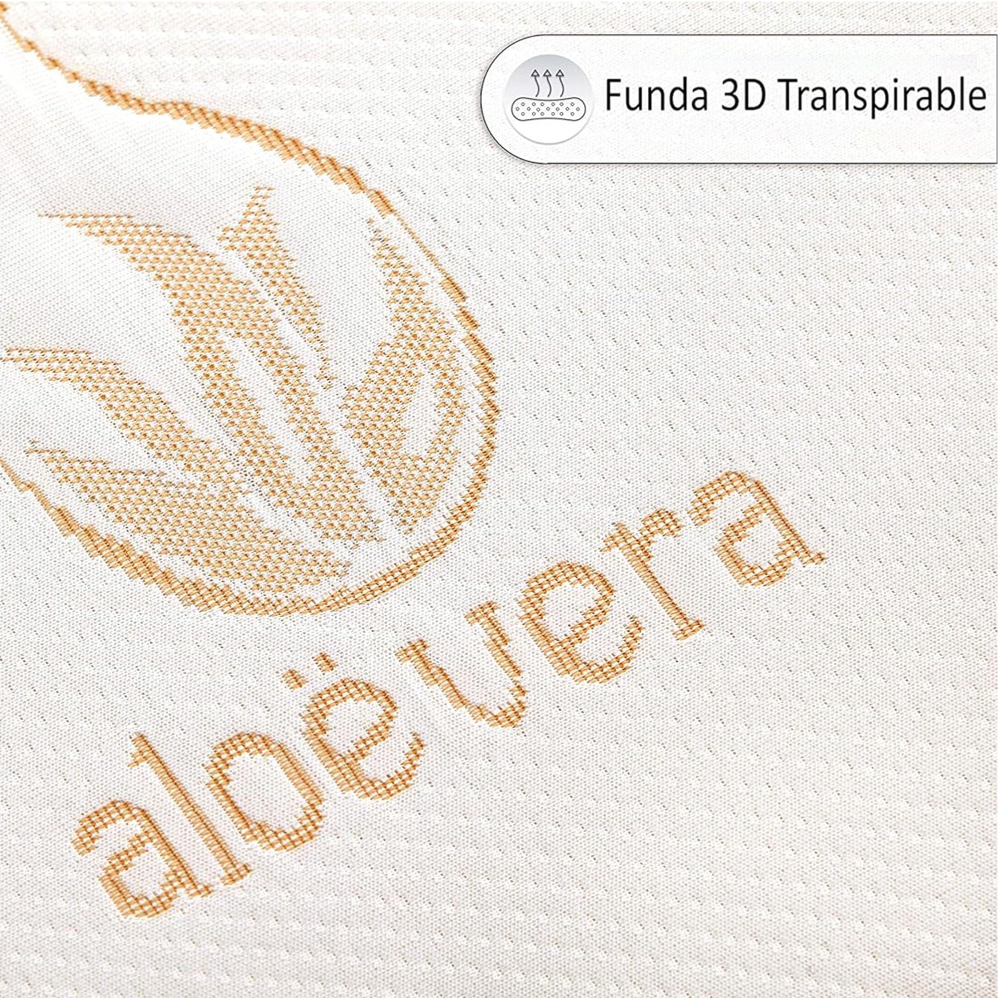 various Almohada Viscoelástica 100% Núcleo Viscoelástico, Funda de Aloe Vera, Anticácaros Antibacterias, Termorregulable y Ergonómica, Libera Presión Cervical, Fabricada en España Visco 150cm