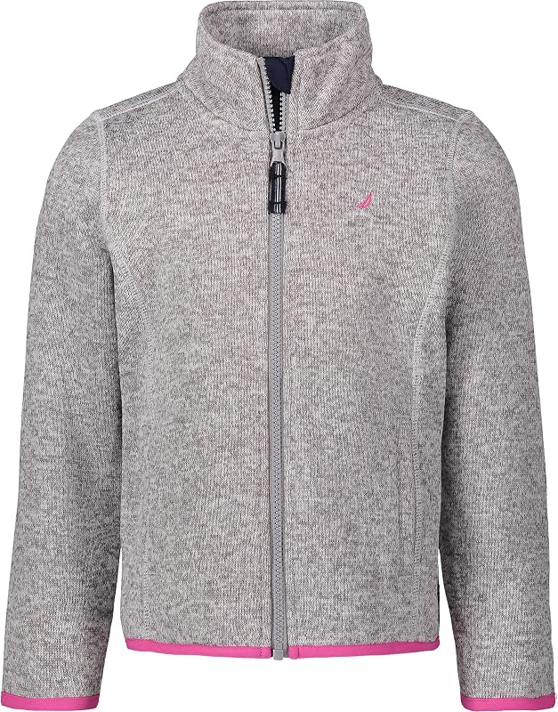 Nautica campera polar con cremallera completa para niña, diseño de logotipo exclusivo, ligera y resistente al viento
