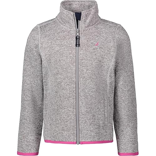 Nautica Girls' Full-Zip Fleece Jacket, Signature Logo Design, Lightweight & Wind Resistant