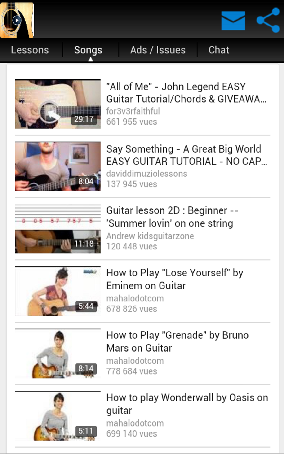 Guitar lessons for Android