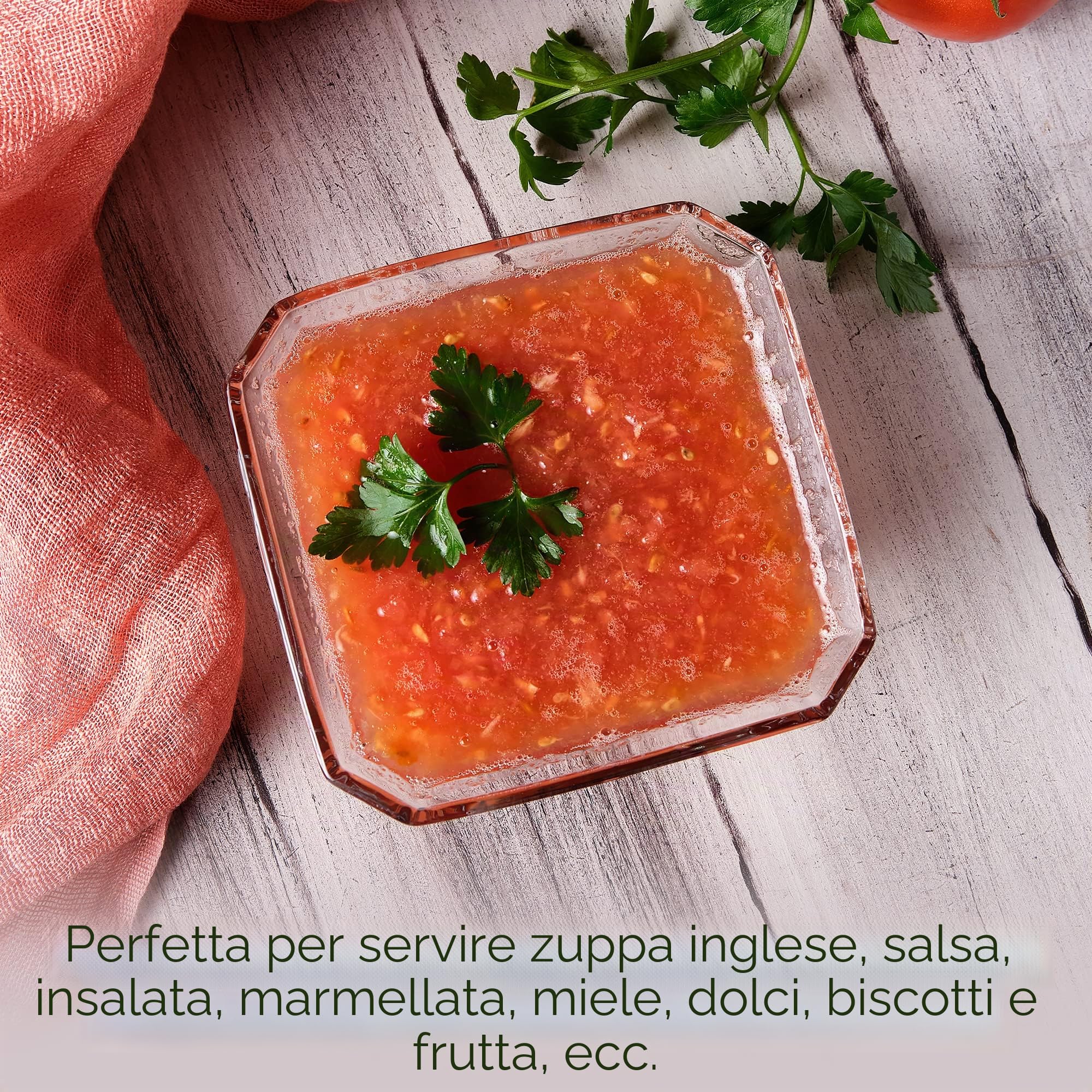 CRYSTALIA Premium Ciotole in Vetro Set 6, 300ml Senza Piombo - Insalatiere, Tazze da Dessert, Ciotole da Immersione per Snack, Salse, Caramelle e Frutta