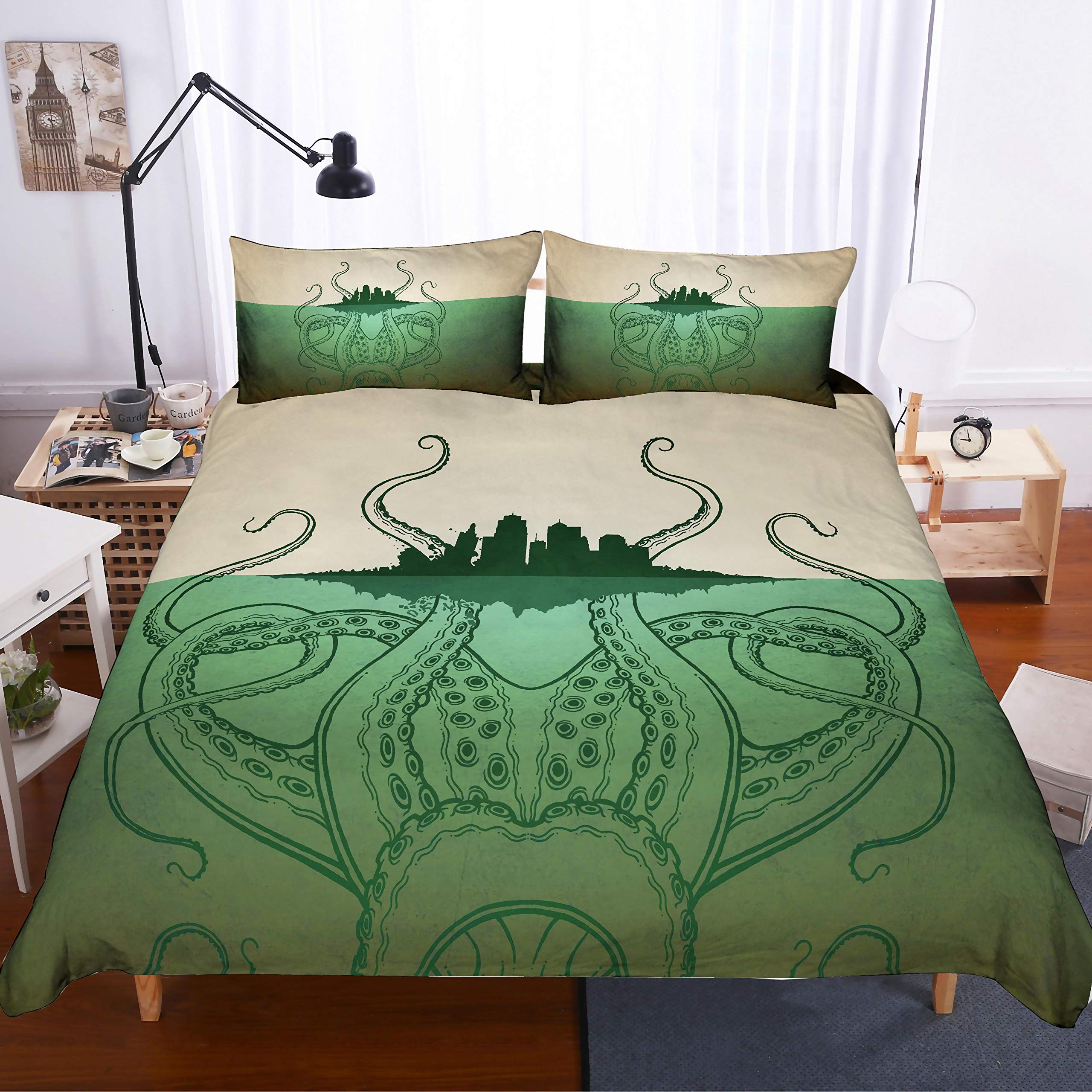 Housse de couette microfibre confortable DOTBUY lit imprimé élégant 3 pièces