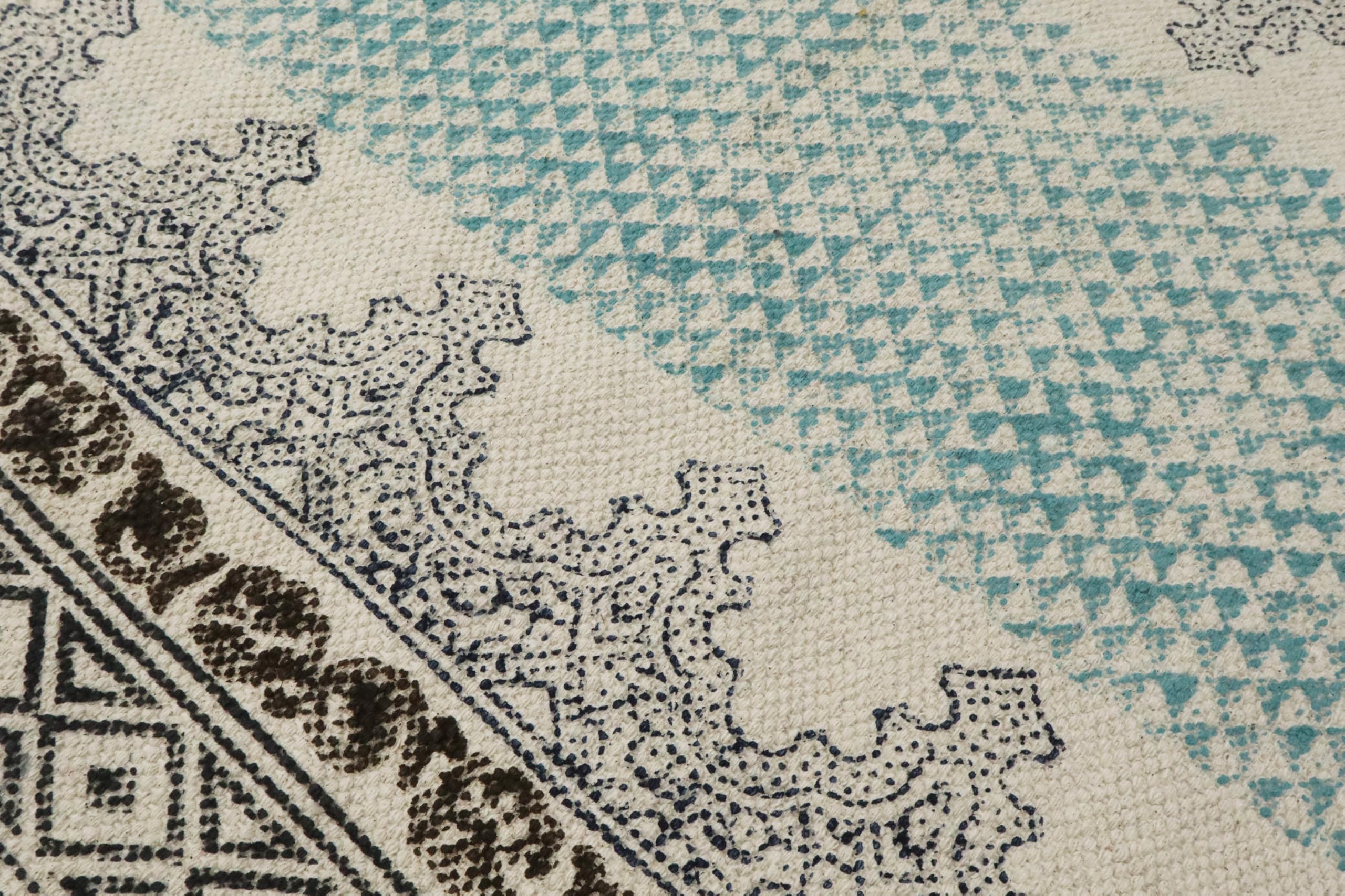 Baumwollläufer, 2 x 20 Kelim-Teppich, grün und braun, flach gewebt, 0,19 Zoll, waschbarer Baumwollteppich, für drinnen und draußen, Läuferteppiche für Flur, Treppen, Korridor