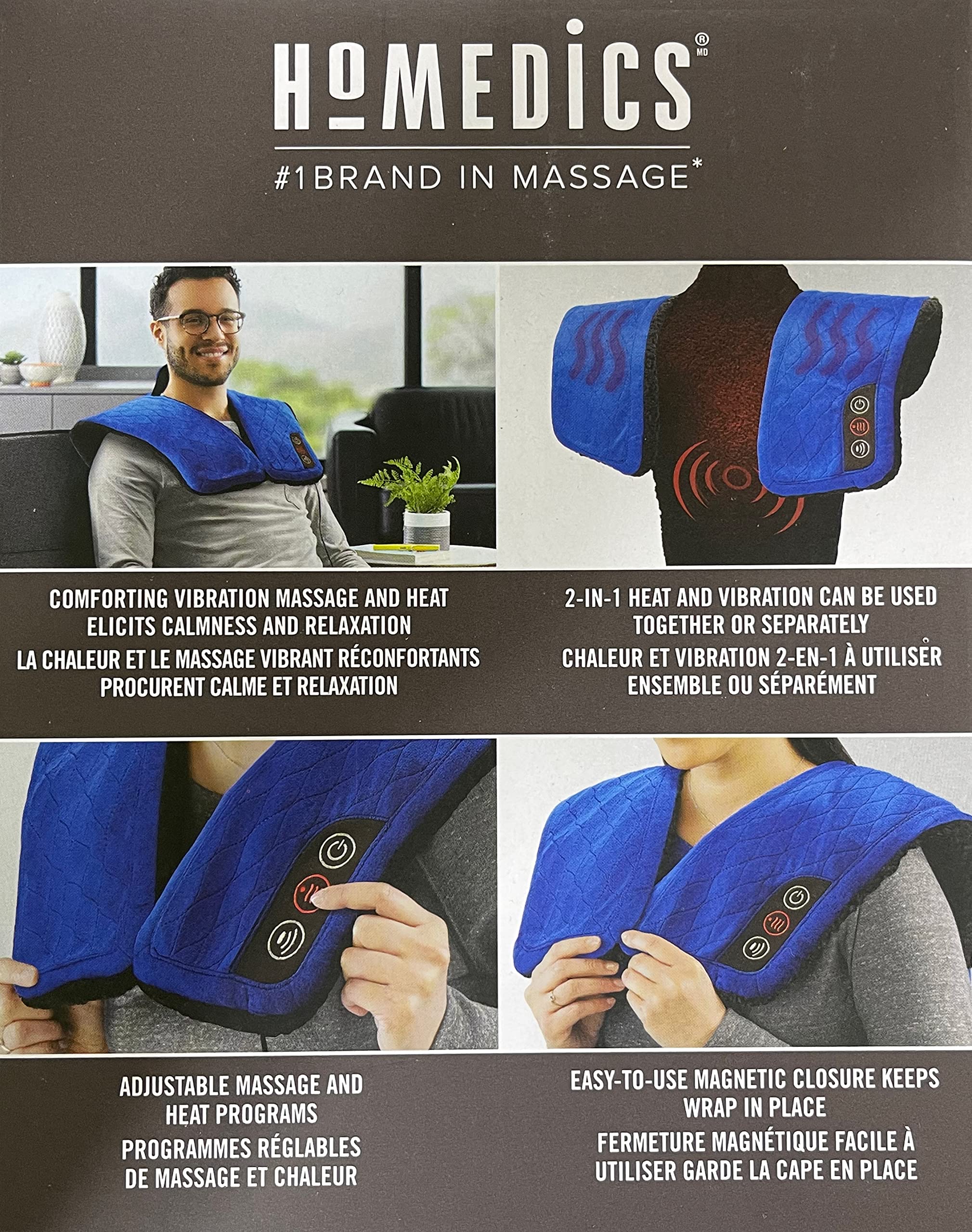 Homedic Weighted Comfort Wrap with Heat and Vibration, Sherpa Soft Cover  Blue Soothing Relief : Amazon.ca: Health & Personal Care