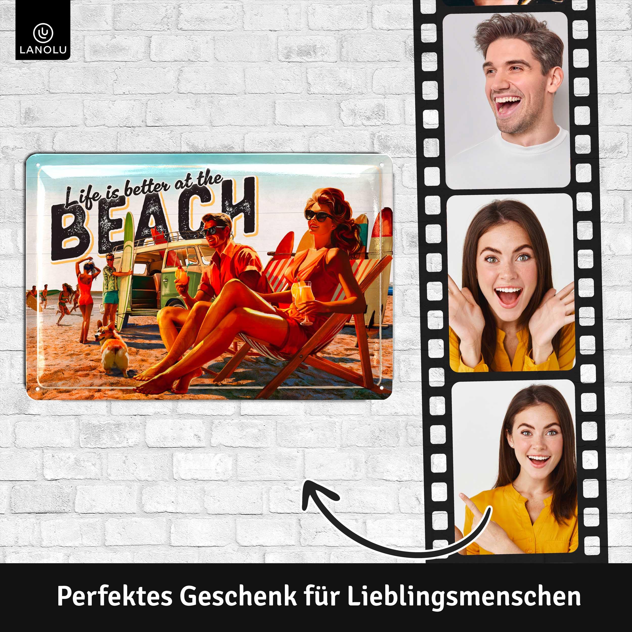 Metallschild „Life Is Better By The Pool“ – Retro-Wanddekoration, 30,5 X 20,3 Cm, Wetterfest, Für Innen & Außen