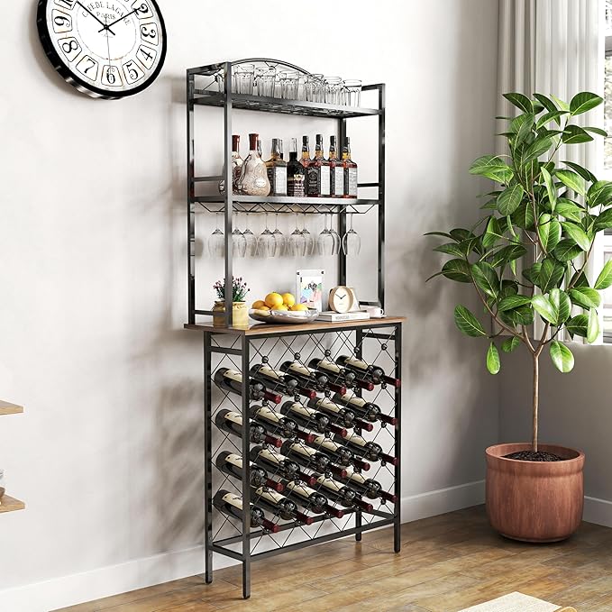 Estante para Vinos de Pie con Soporte para Copas, YM Sky miniatura 3