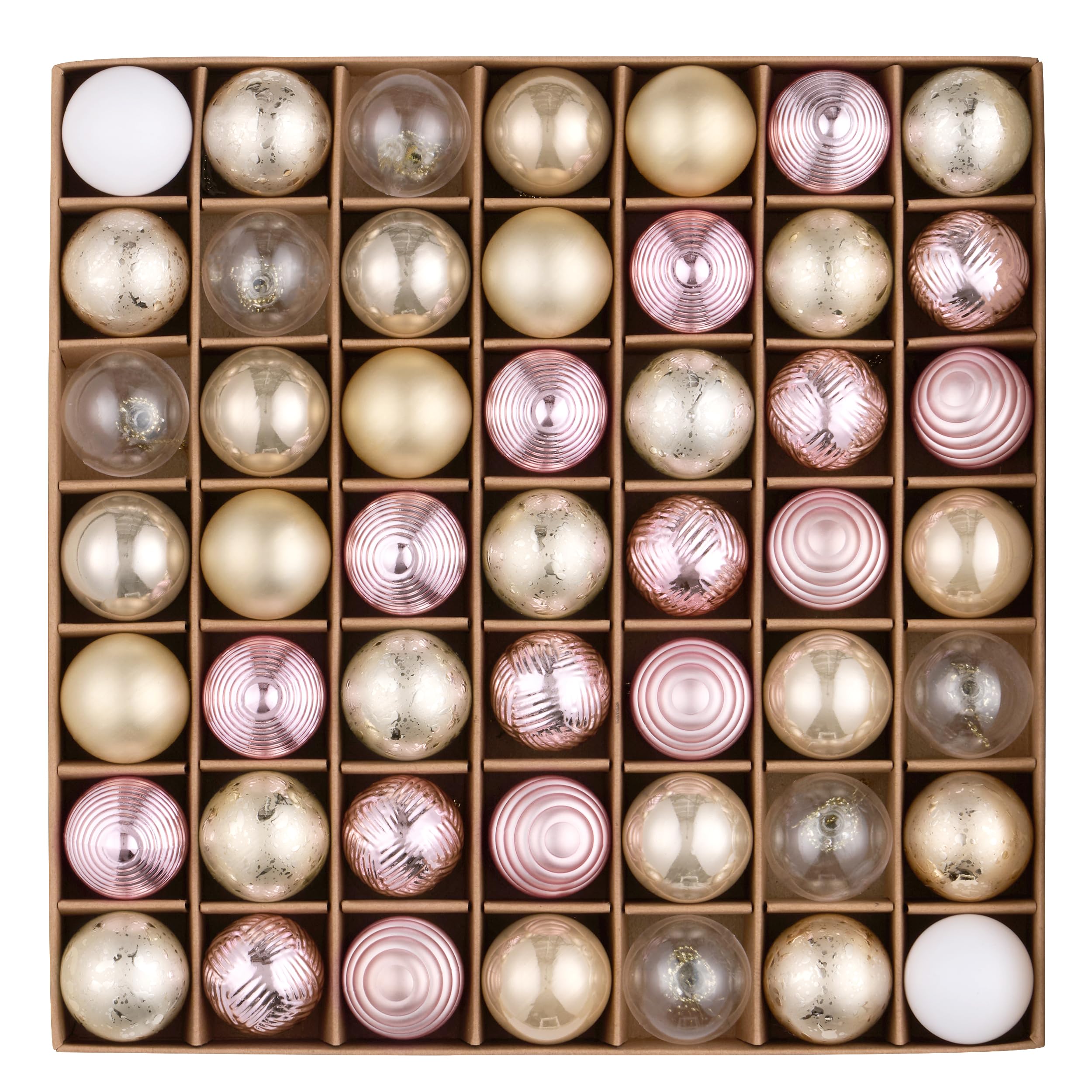 Valery Madelyn Weihnachtskugeln, 49 Stück 3cm Bruchsichere Christbaumkugeln Weihnachtskugel, Christbaumschmuck mit Aufhänger(Rosa Gold)