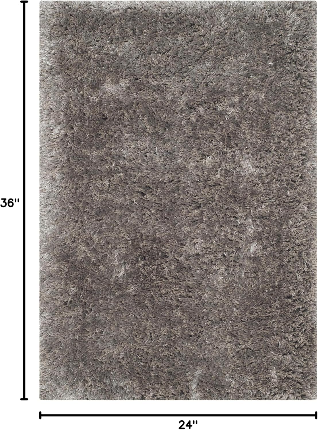 SAFAVIEH South Beach Shag Collection Accent Rug - 2' x 3', Silver, Handmade, 1.8-inch Thick Ideal for High Traffic Areas in Entryway, Living Room, Bedroom (SBS562B)